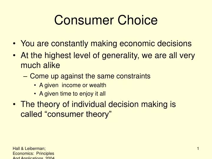 consumer choice n.