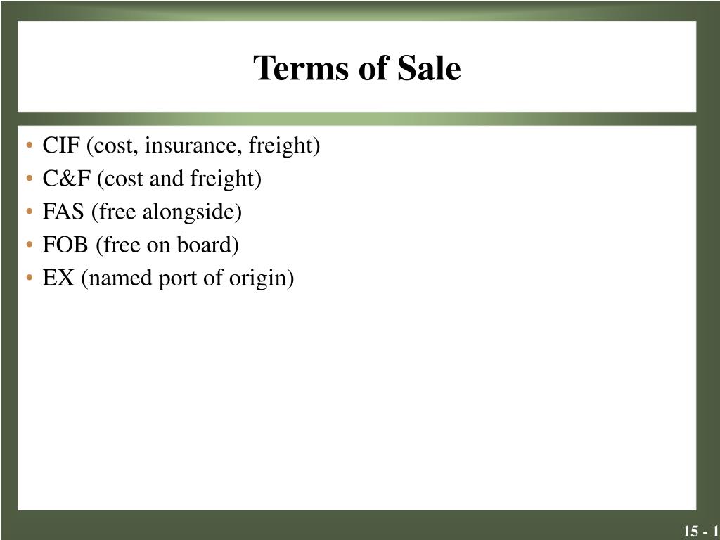 PPT - Terms of Sale PowerPoint Presentation, free download - ID:1749945