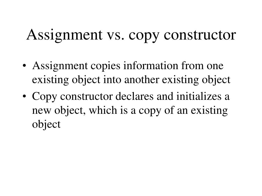 copy assignment vs copy constructor