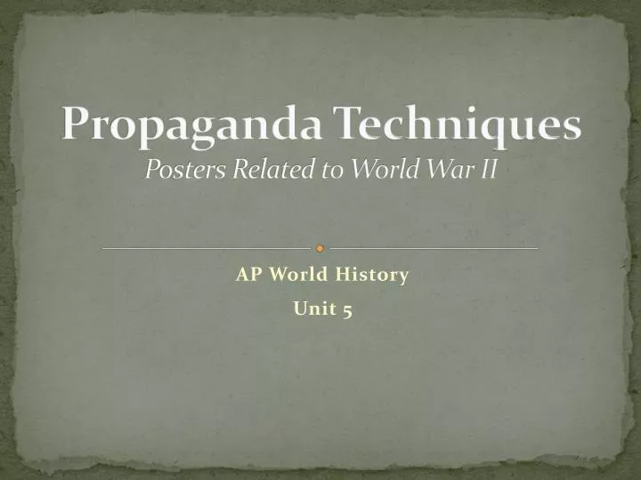 propaganda techniques posters related to world war ii n.
