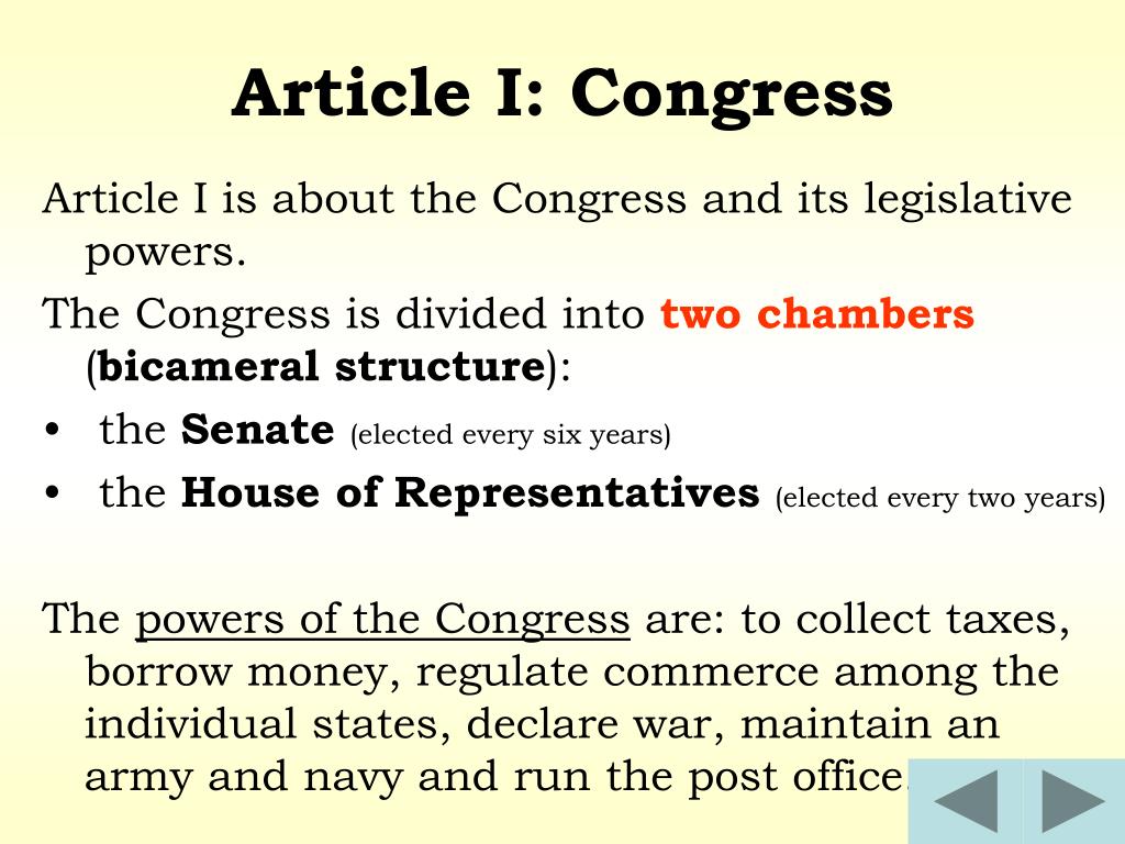 article 1 congress assignment quizlet