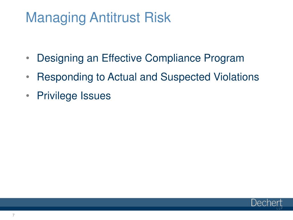 PPT - Managing Antitrust Risk and Staying Compliant in an Evolving ...