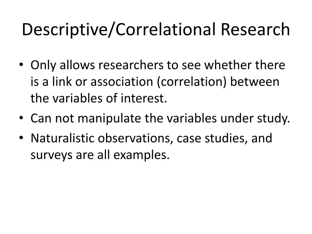descriptive and correlational research example