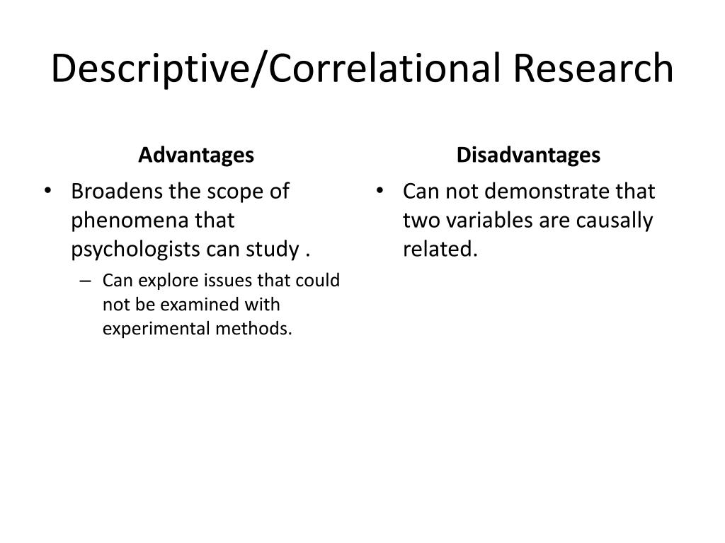 descriptive research vs correlational
