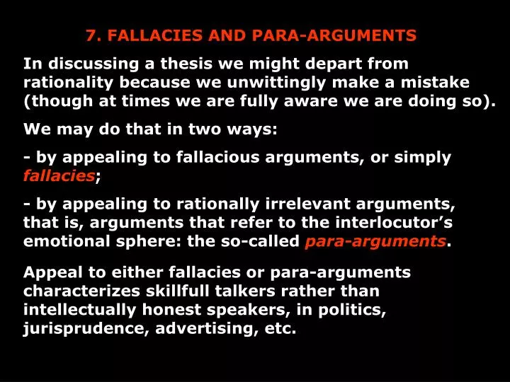Concept of fallacies thesis