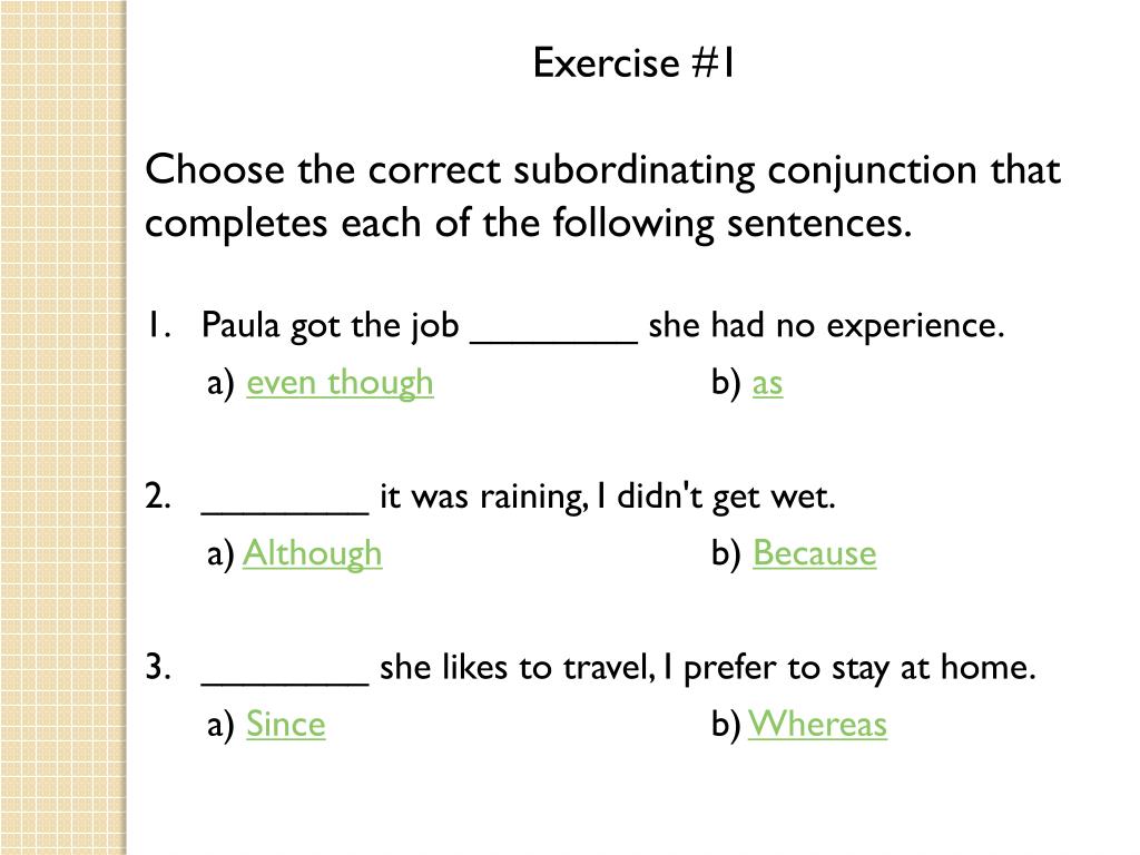 PPT - Making Complex Sentences Using Subordinating Conjunctions ...