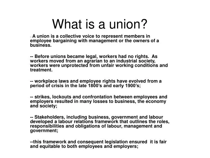 PPT What Is A Union PowerPoint Presentation Free Download ID 1751475