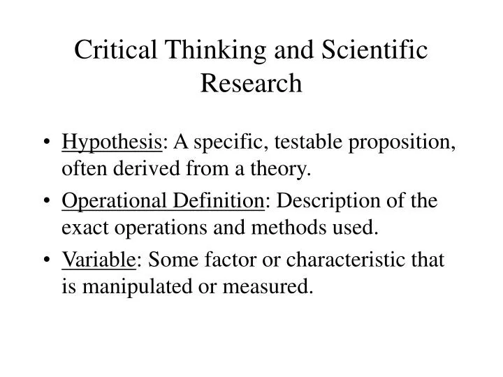 differences between scientific method and critical thinking