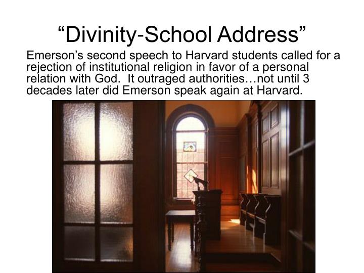 Divinity school address and essay