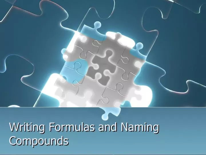writing formulas and naming compounds n.