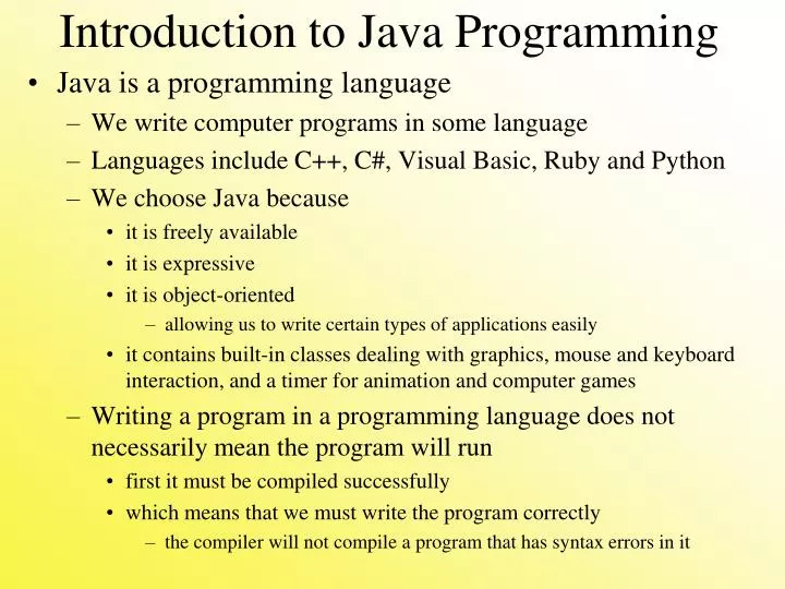 java programming powerpoint presentation