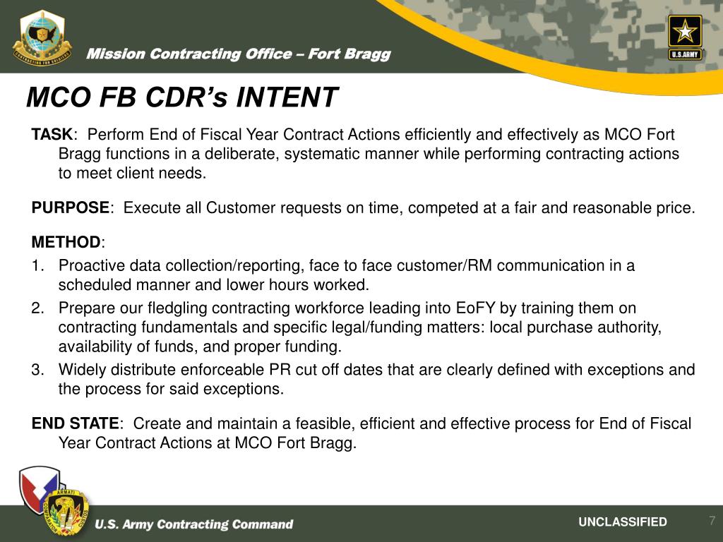 PPT - MCO Fort Bragg End of Fiscal Year 2012 Kickoff Brief IPR # 1 LTC ...
