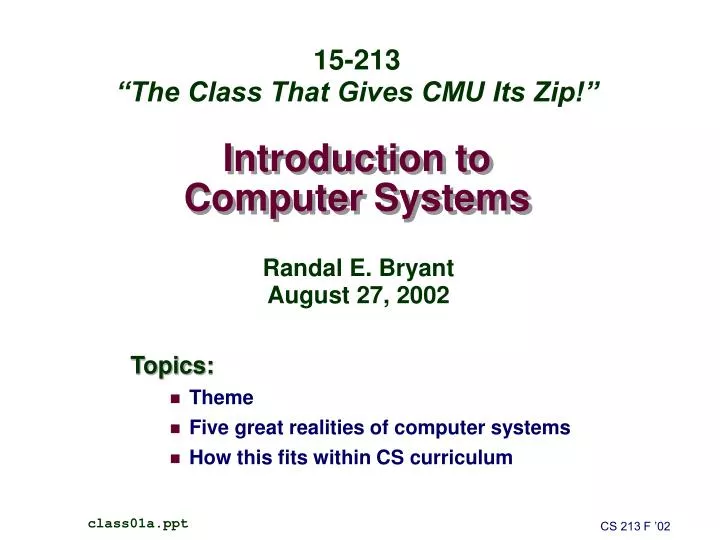 PPT - Introduction to Computer Systems PowerPoint Presentation, free ...