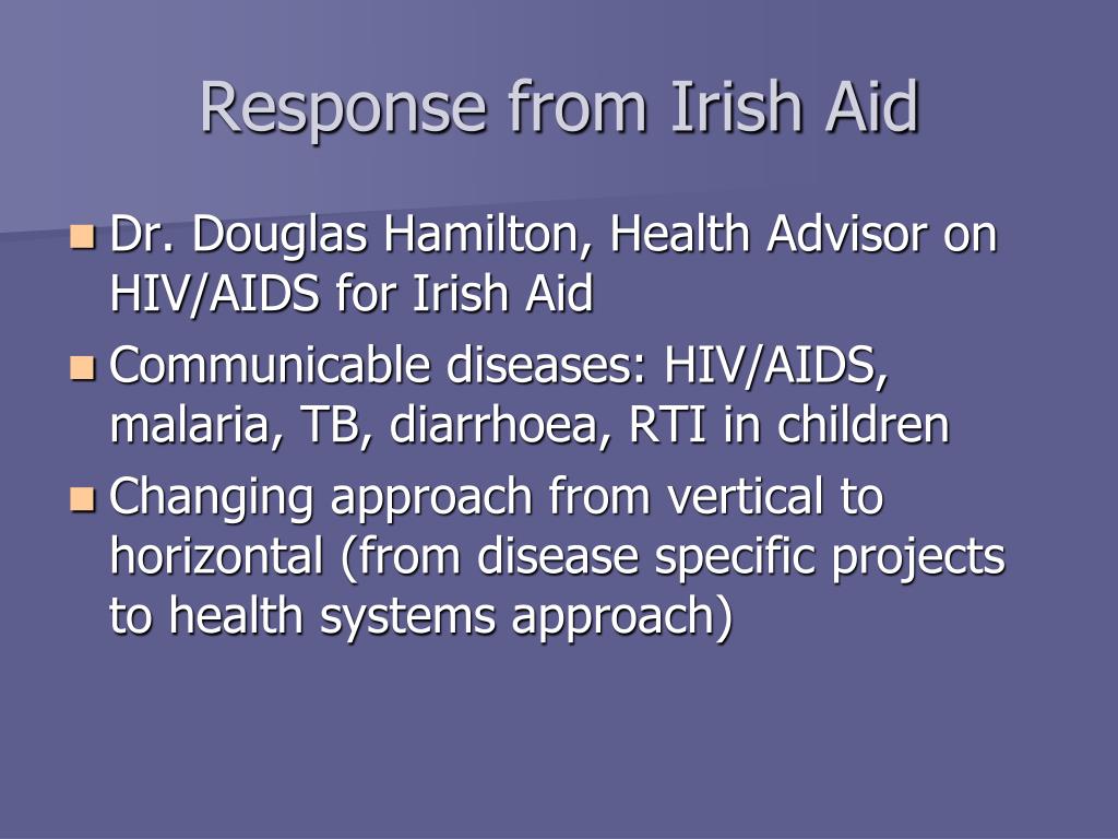 Irish Aid Examples PPT - Tracking Ireland’s Funding Commitment to HIV, AIDS and ...