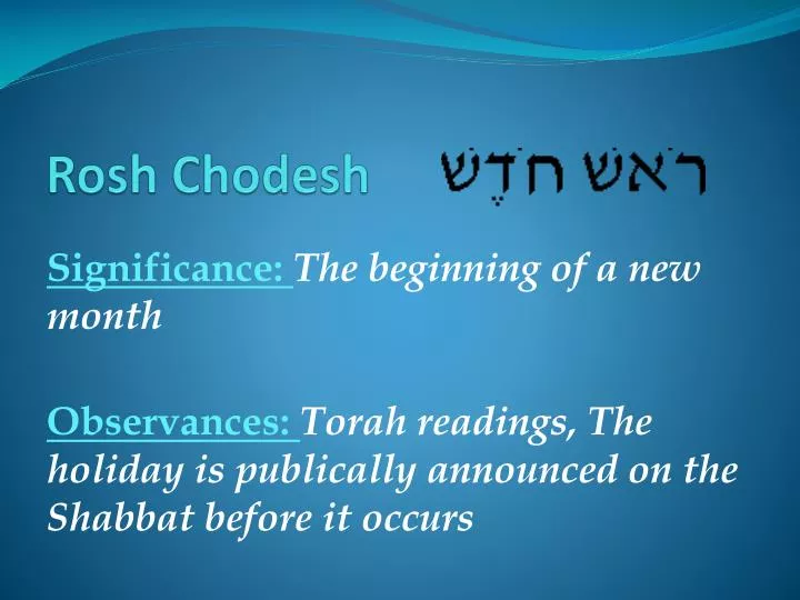 PPT Rosh Chodesh PowerPoint Presentation, free download ID1754229