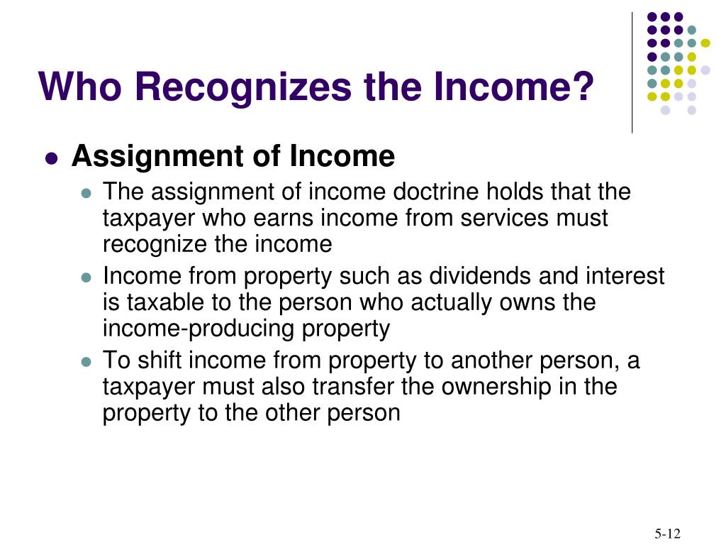 the assignment of income doctrine holds that