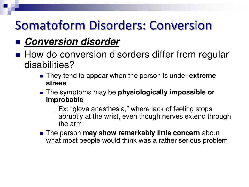 Ppt Somatoform Disorders Powerpoint Presentation Free Download Id1754936 