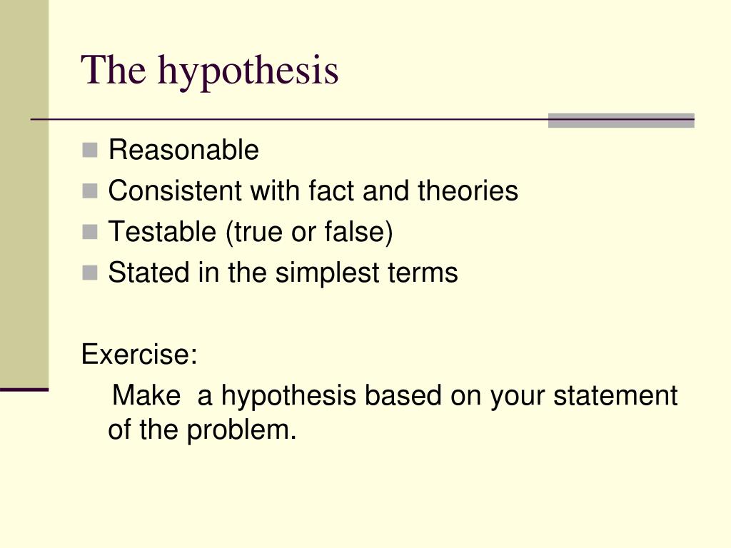 hypothesis used in a sentence