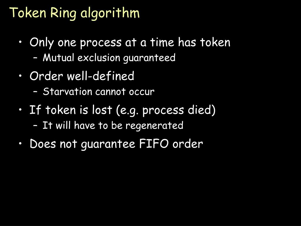 1.Mutual Exclusion in Distributed Systems 2.Non-Token-Based Algorithms 3. Token-Based Algorithms 4.Distributed Election 5.The Bully and the Ring-Based  Algorithms. - ppt download