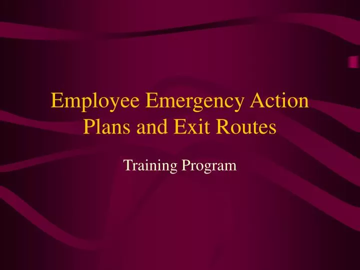 exit routes emergency action plans ppt