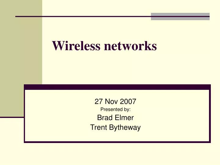 wireless networks n.