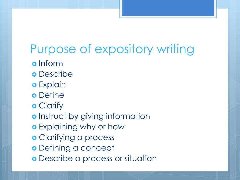 purpose of expository presentation