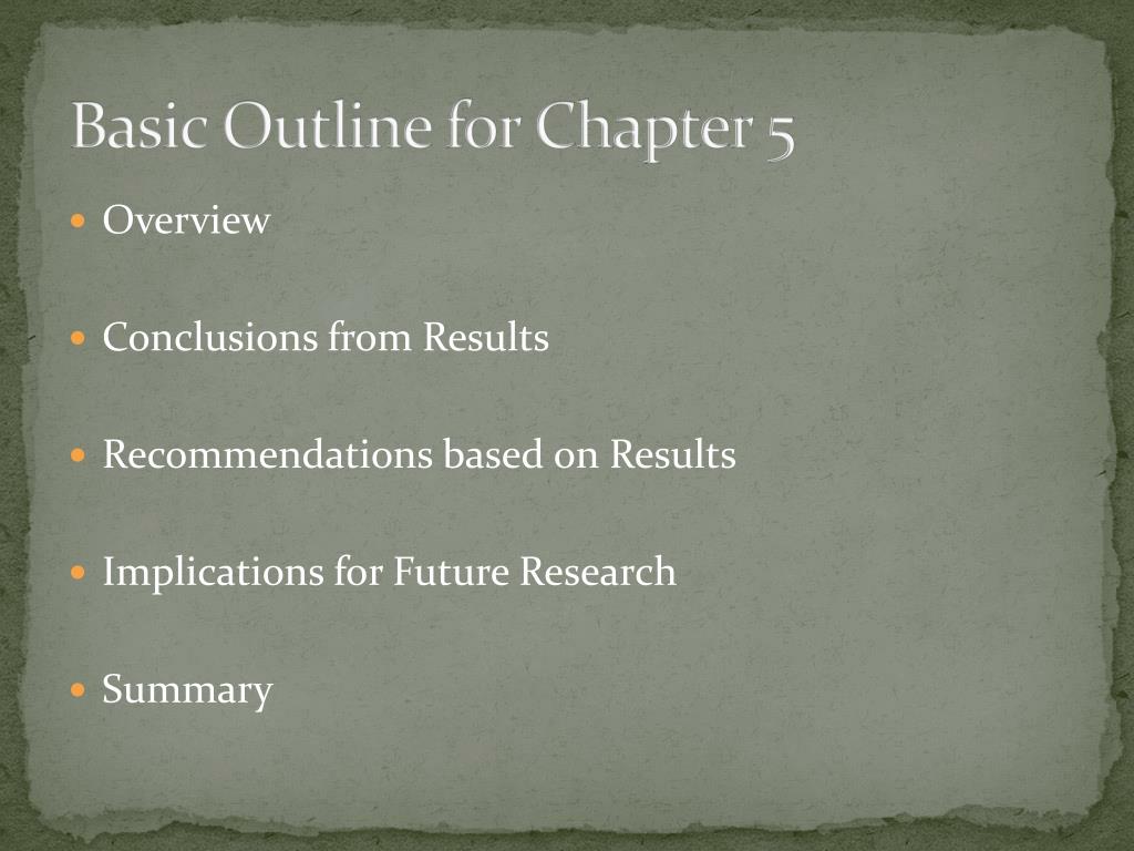 research chapter 5 conclusion