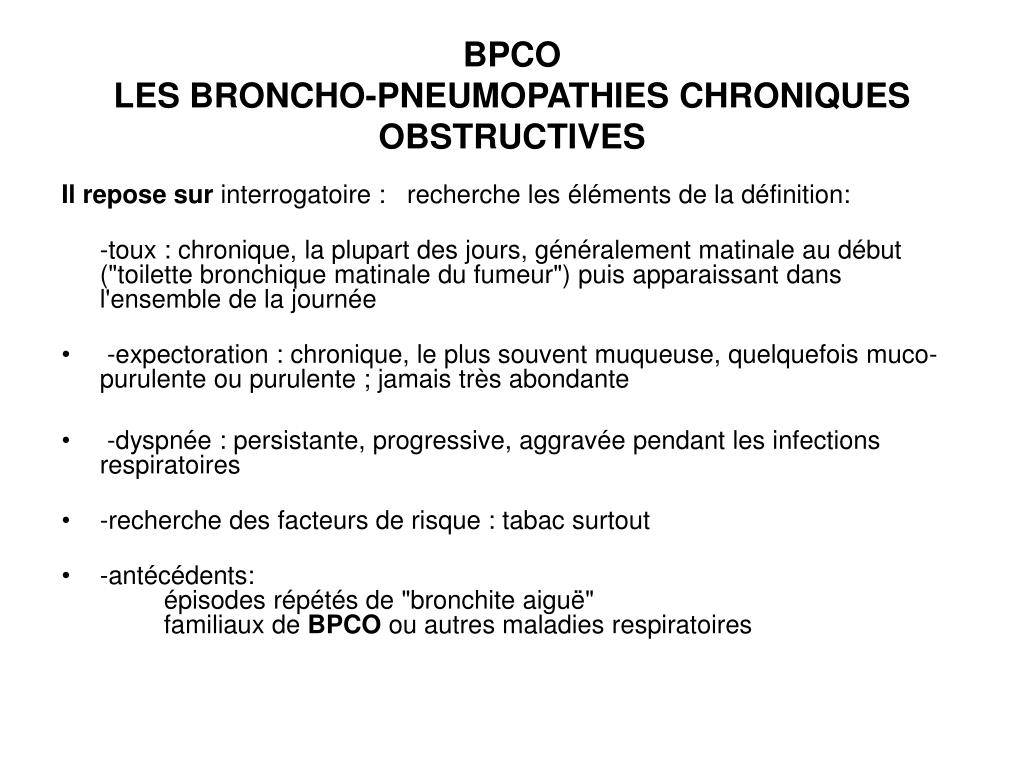 PPT - BRONCHIQUE CHRONIQUE PowerPoint Presentation, free download -  ID:1756833