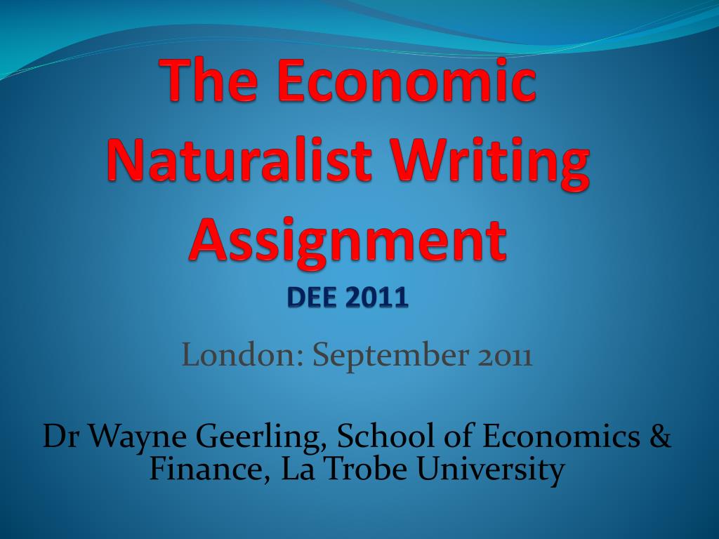 economic naturalist writing assignments examples