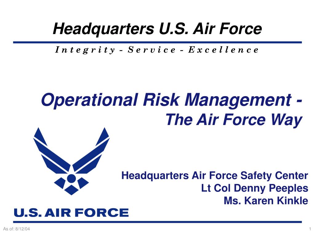 PPT - Operational Risk Management - The Air Force Way PowerPoint Throughout Air Force Powerpoint Template