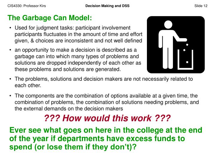 Ppt an overview of decision making and decision support systems