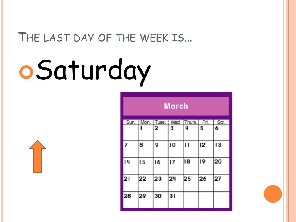 The days of the week Saturday Sunday Monday Tuesday Wednesday Thursday -  ppt video online download