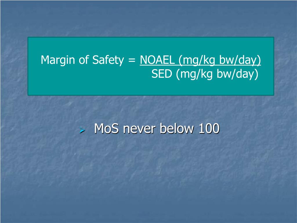 PPT EXPOSURE TO COSMETICS CALCULATION OF THE SAFETY MARGIN AND THE