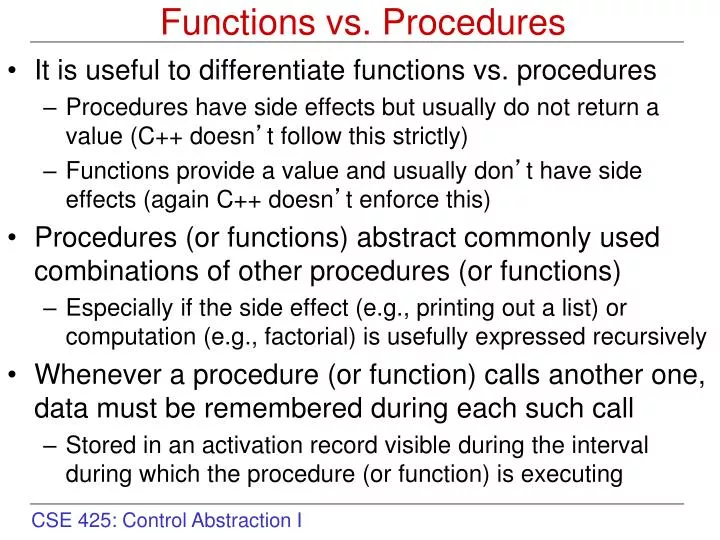 Ppt functions vs procedures powerpoint presentation free download