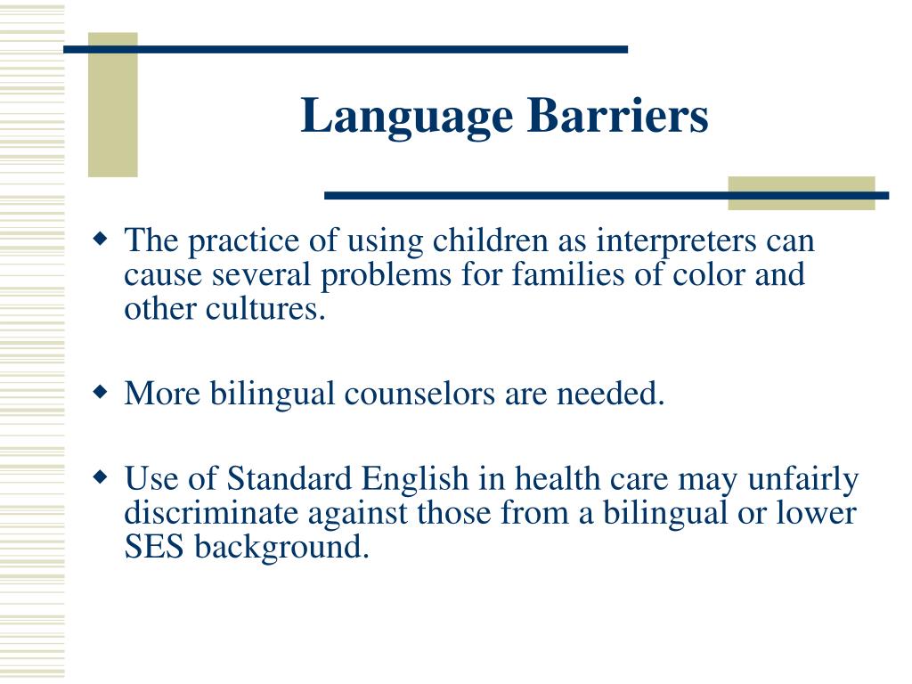 PPT CHAPTER 7 BARRIERS TO MULTICULTURAL COUNSELING AND THERAPY INDIVIDUAL AND FAMILY