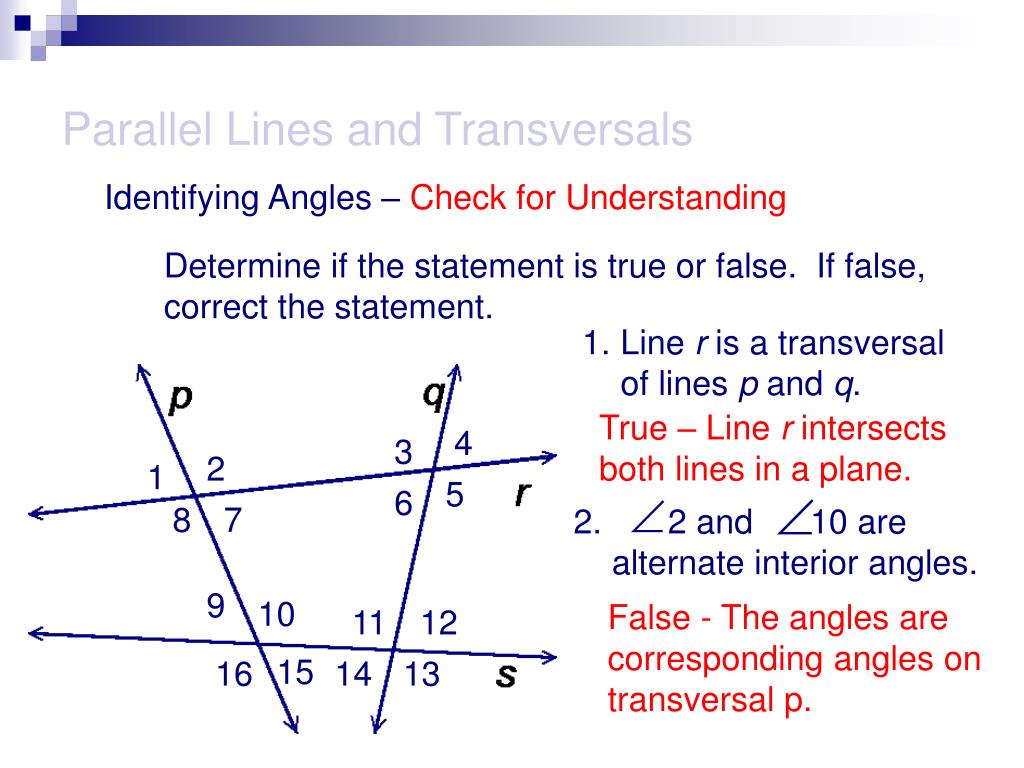 Ppt Parallel Lines And Transversals Powerpoint