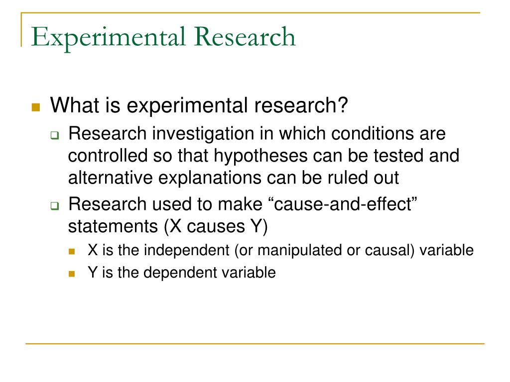 what is experimental research