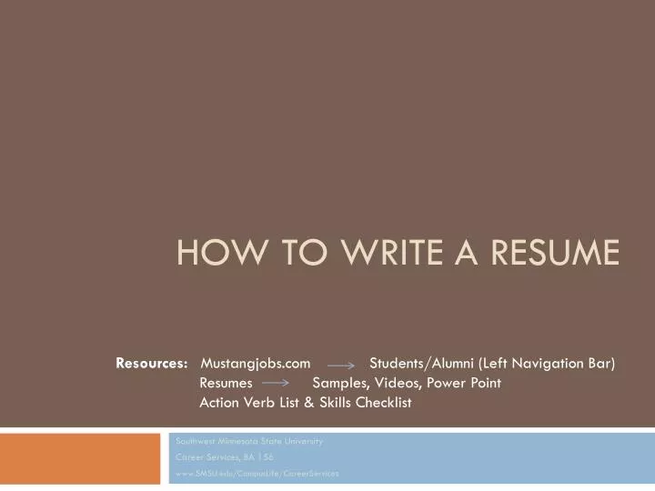 Ppt how to write a resume powerpoint presentation free download id 