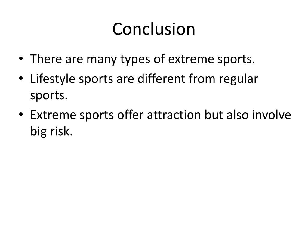 extreme sports thesis statement