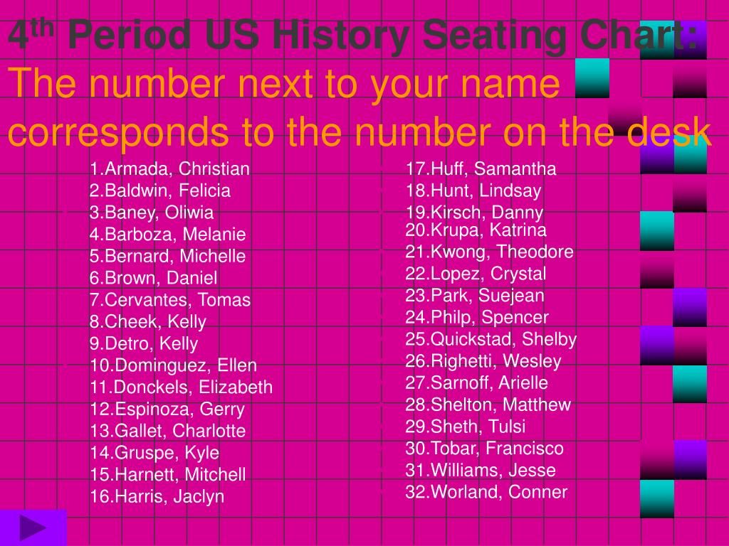 Armada Seating Chart