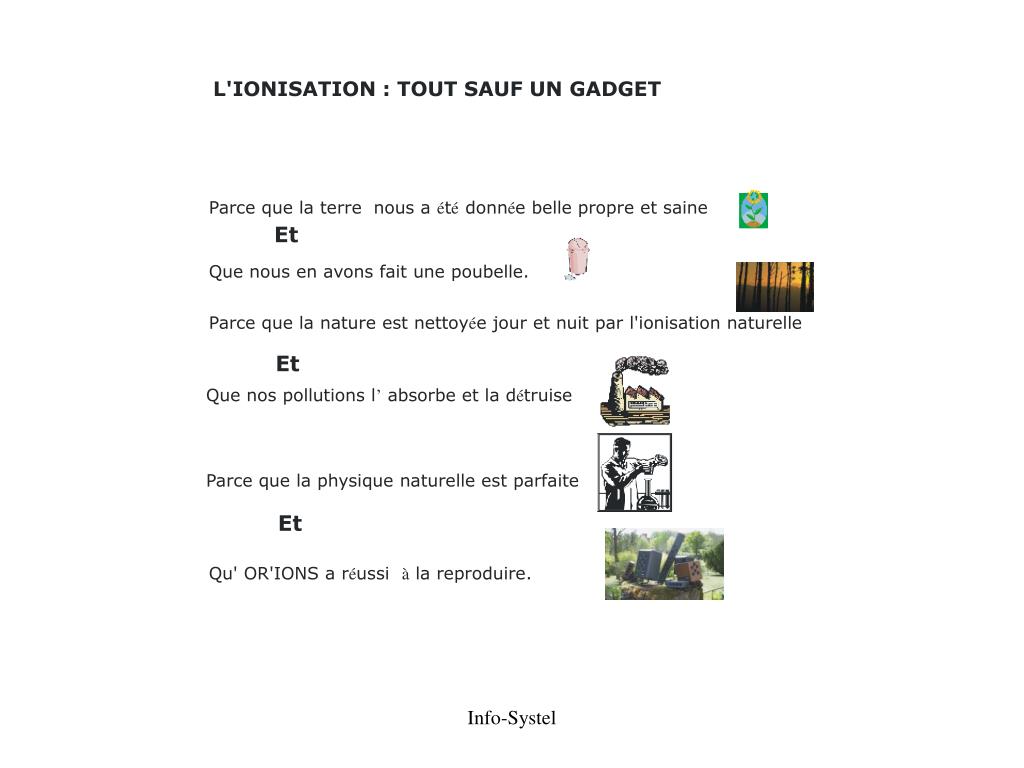 PPT - L'IONISATION : TOUT SAUF UN GADGET PowerPoint Presentation, free  download - ID:1763211
