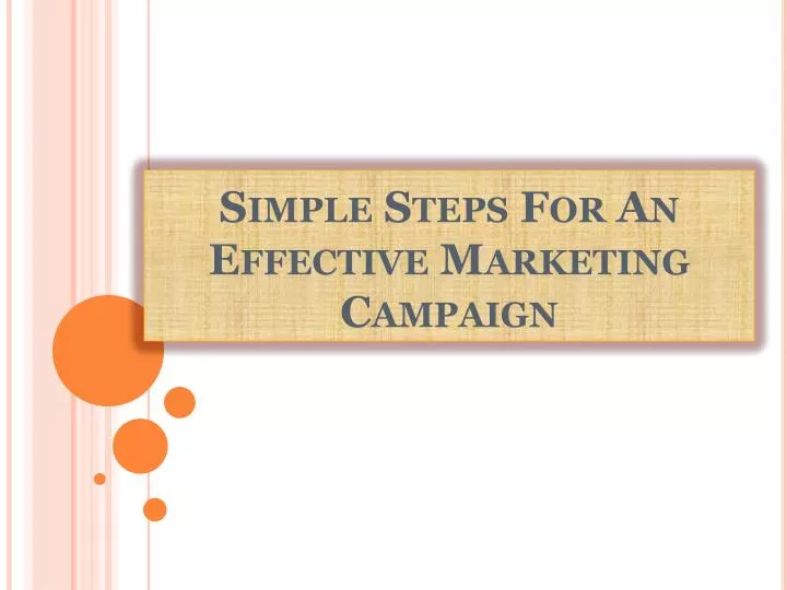 simple steps for an effective marketing campaign n.
