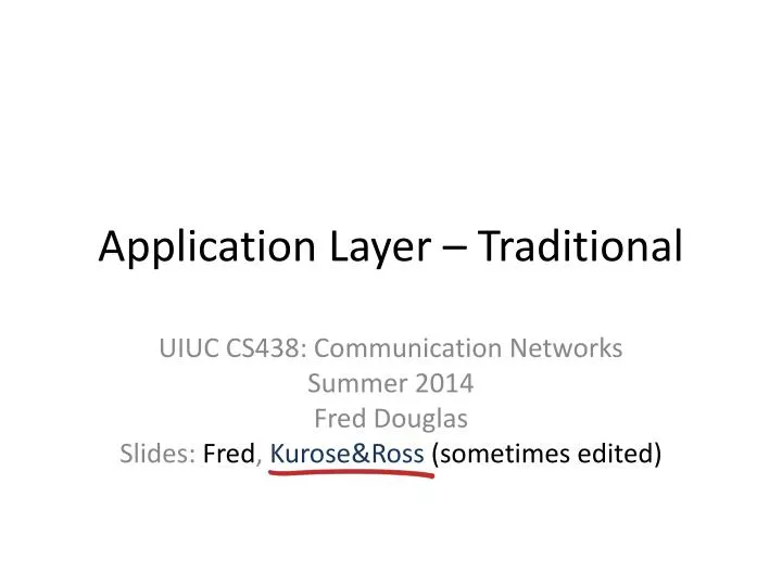 application layer traditional n.