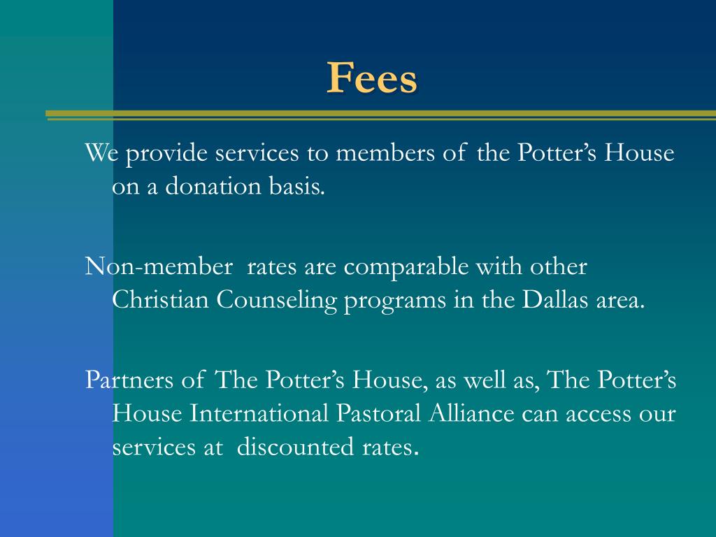 PPT The Potter's House Center for Counseling and Behavioral Health