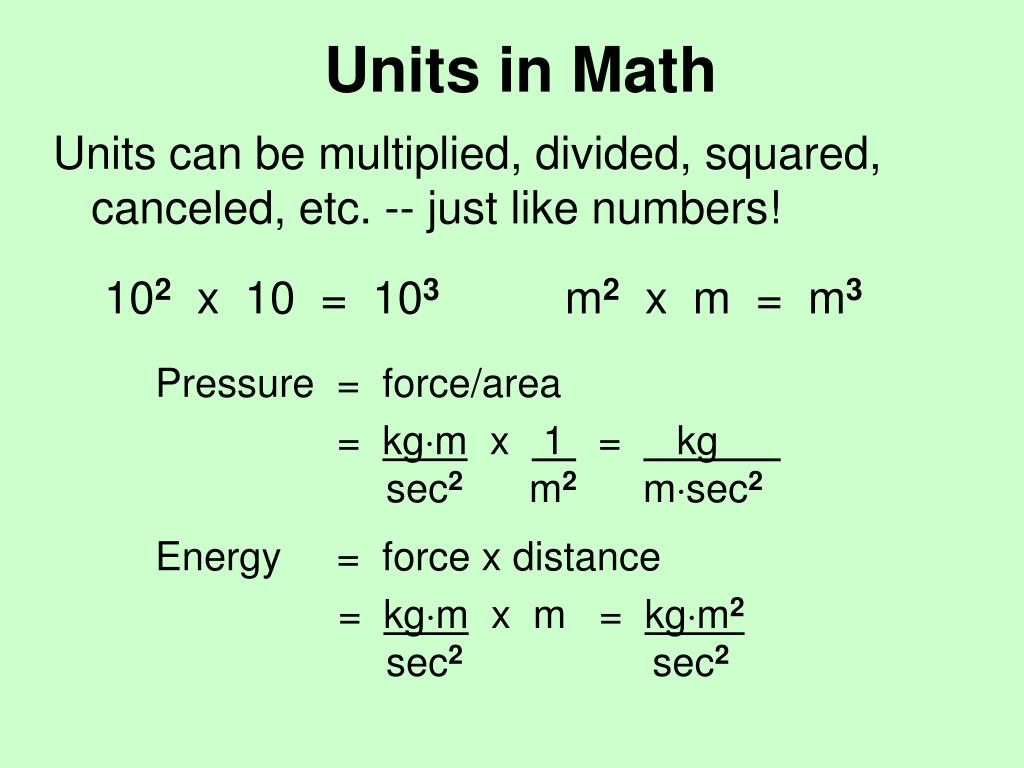 What Are Units In Math