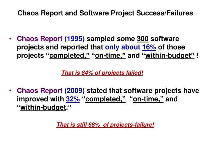 software engineering project failure Project failures are due to many causes this article presents the results of a survey of 70 professional engineers who were asked to rate 70 prospective reasons for project failure. software engineering project failure Project failures are due to many causes this article presents the results of a survey of 70 professional engineers who were asked to rate 70 prospective reasons for project failure.