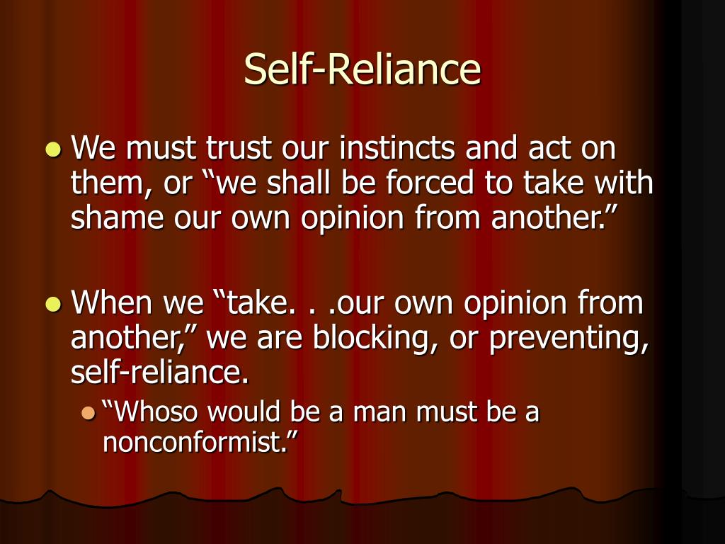 PPT Self Reliance PowerPoint Presentation Free Download ID 1764355