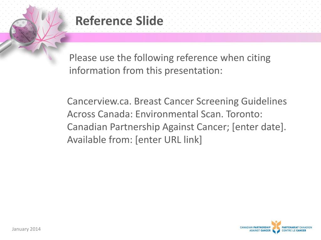 PPT Breast Cancer Screening Guidelines Across Canada PowerPoint
