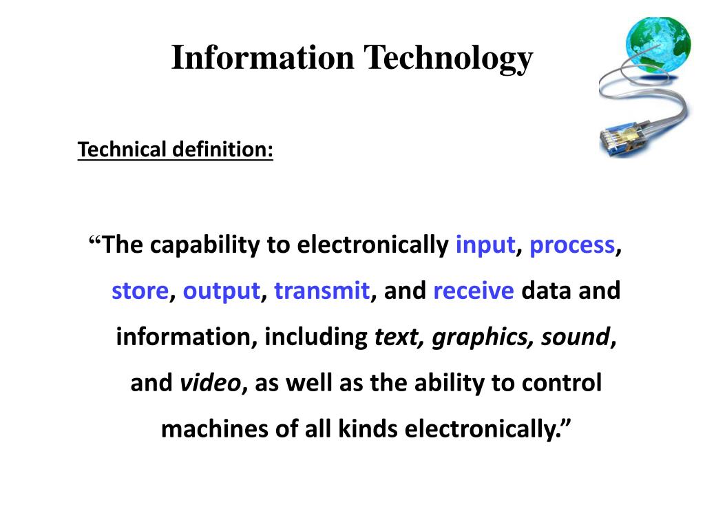 PPT - INTRODUCTION TO INFORMATION TECHNOLOGY PowerPoint Presentation