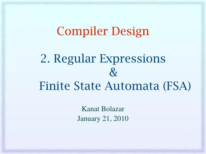 finite state automata vs regex